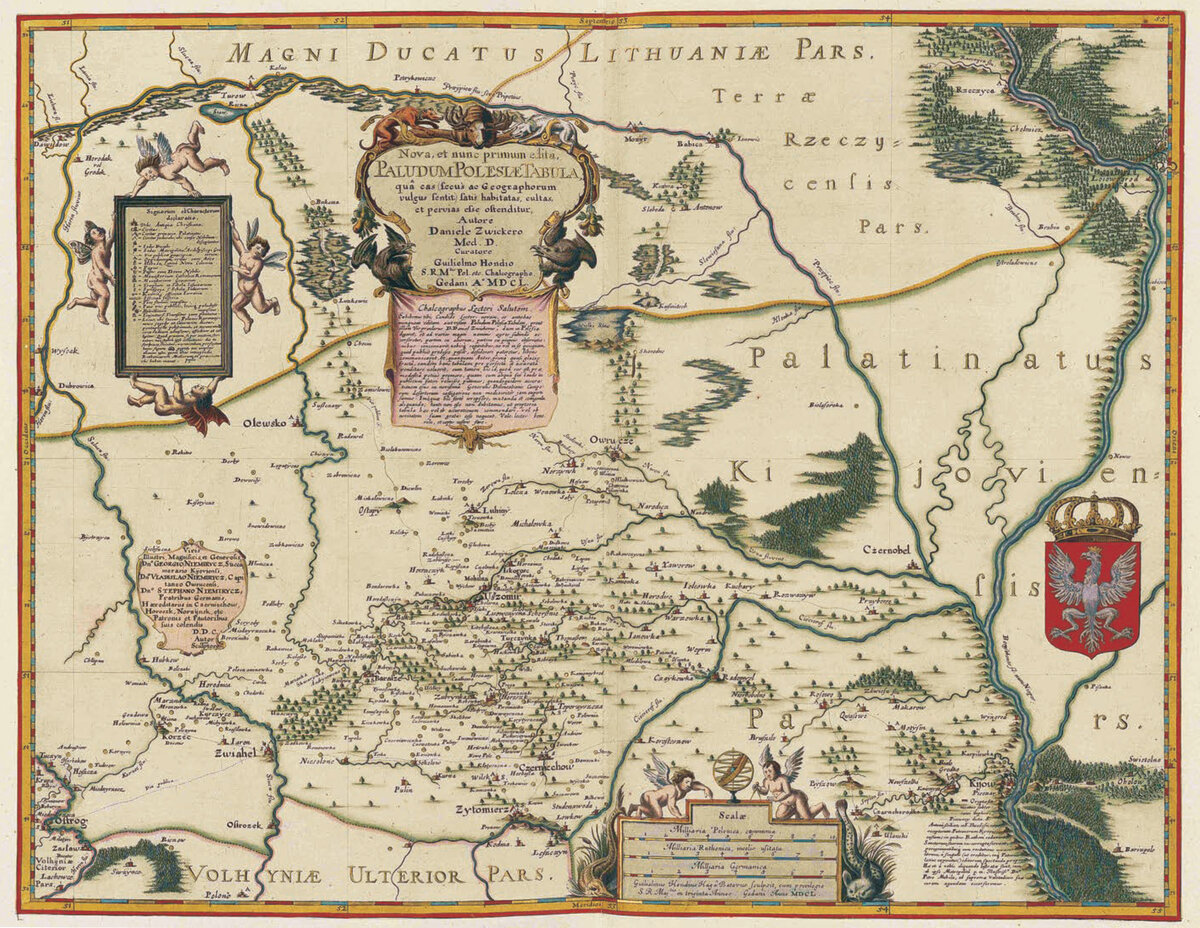 карта Полесья Даниэля Цвикера 1650 года - источник: Википедия