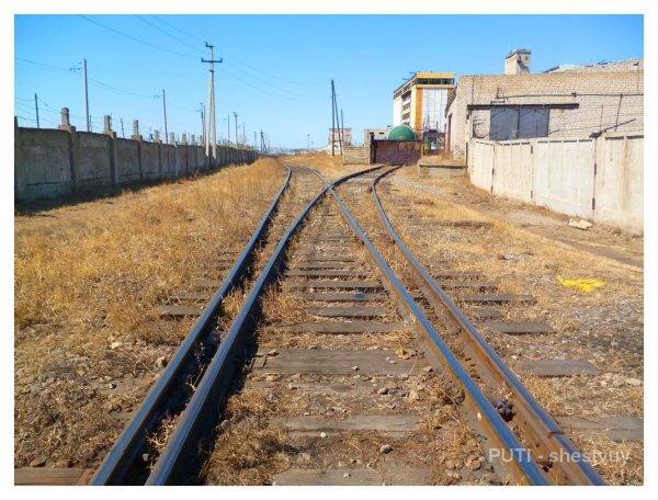 Рельсы у Борзинского элеватора