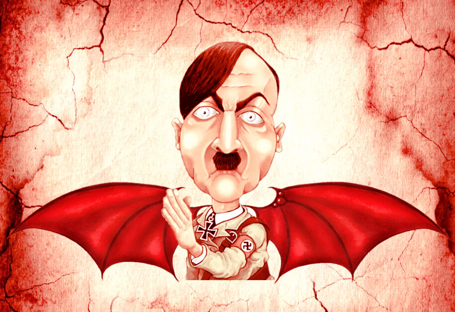 Карикатура, показывающая истинную святость Адольфа.