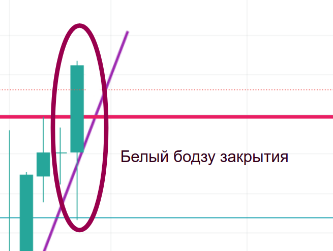 Свечная модель: "Белый бодзу закрытия"