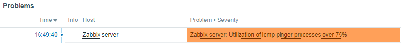 Zabbix server: Utilization of icmp pinger processes over 75%