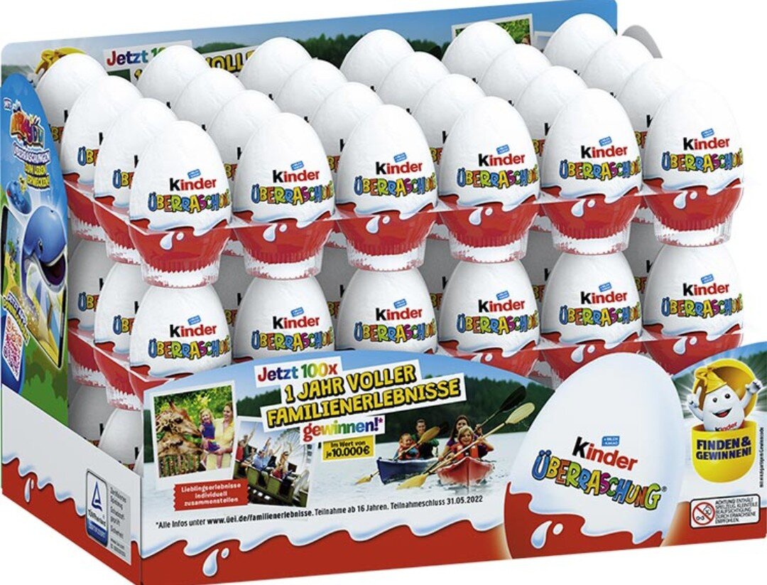 Акционная коробка на 36 Kinder Überraschung. 