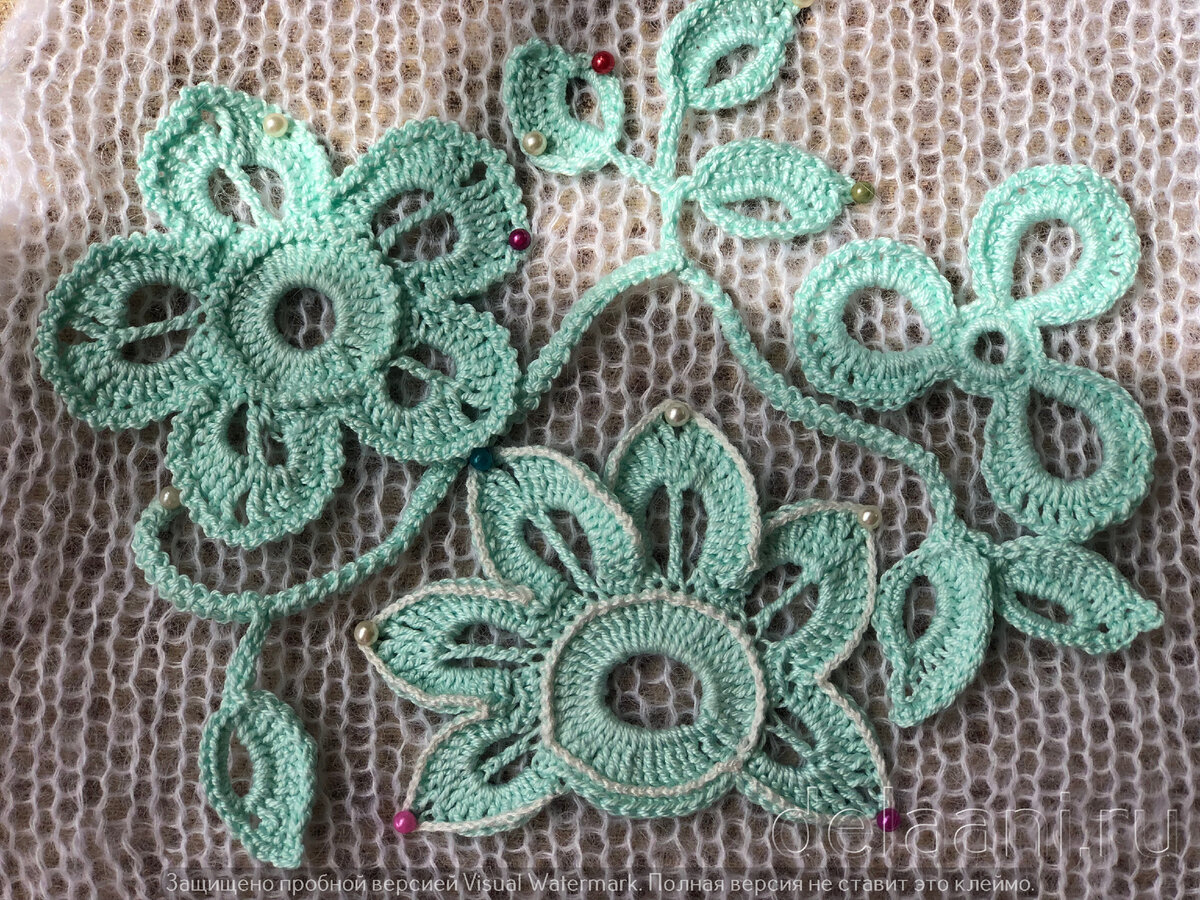 Ютуб видео: Вязание простого ЦВЕТКА для ирландского кружева Lesson crochet flowers