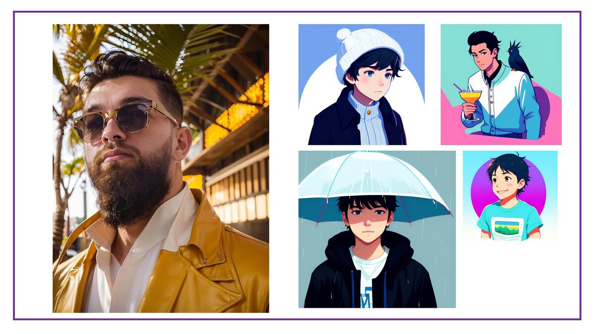 Мои стикеры  – справа и стикеры на платной основе с лицом заказчика.