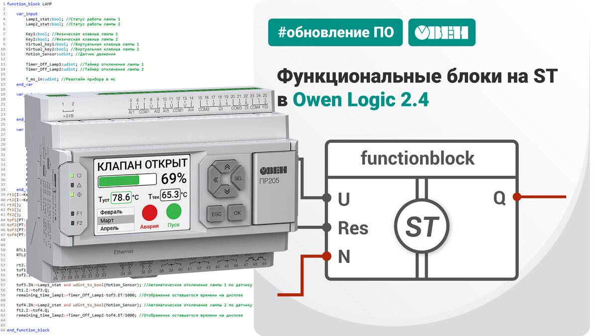 Функциональные блоки ST (Structured Text) в ПР205. | yura2507 | Дзен