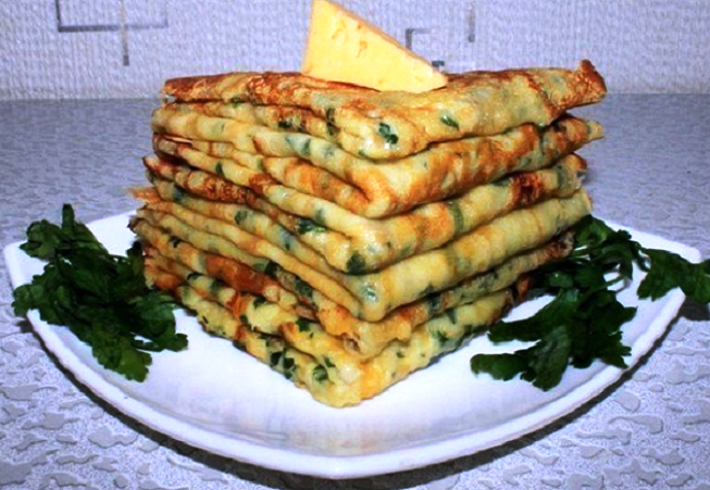 Блинчики с сыром и чесноком — рецепт с фото