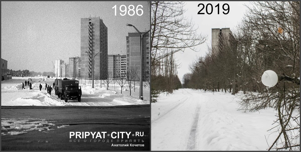 Припять до и после. Фотосравнения, которые покажут, что время делает с заброшенным городом в Чернобыле