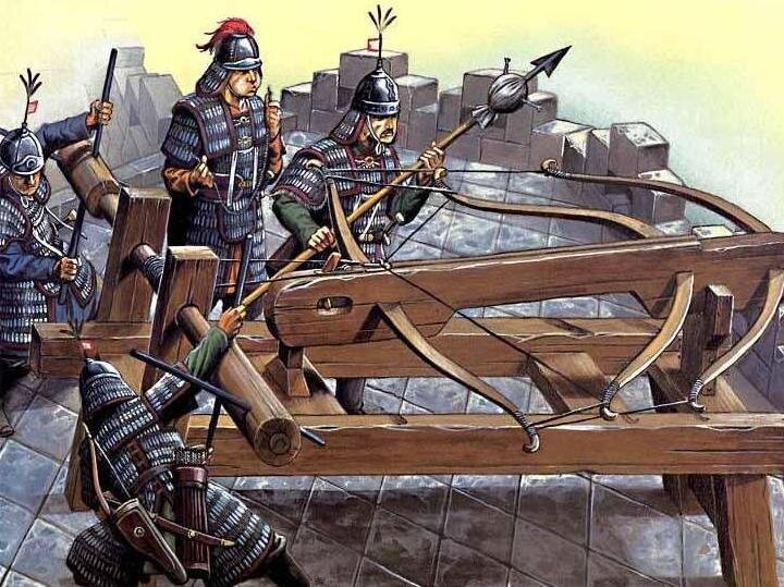 Китайский станковый арбалет мангонела - типичная катапульта.