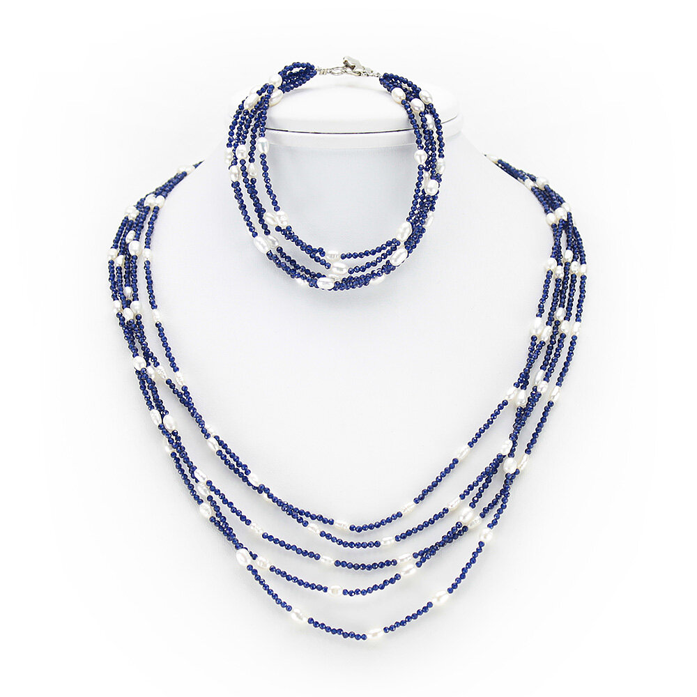 Колье из натурального сапфир+жемчуг "Джульетта"  17 985 р. 