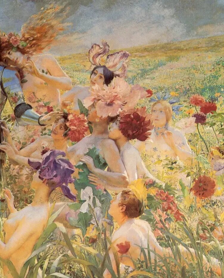 Фрагмент картины «Рыцарь цветов» Жоржа-Антуана Рошгросса 