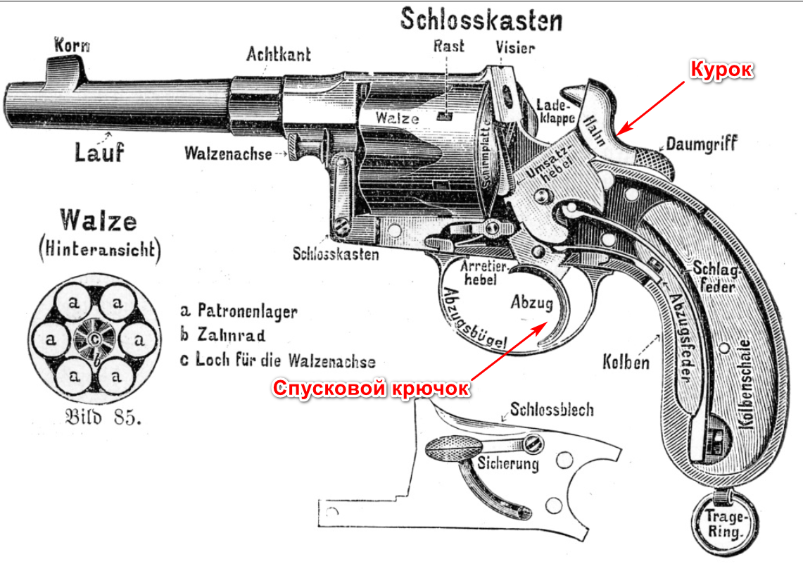 Colt перевод. Схема револьвера Наган. Револьвер системы Нагана схема. Reichsrevolver m1883. Револьвер Наган чертежи.