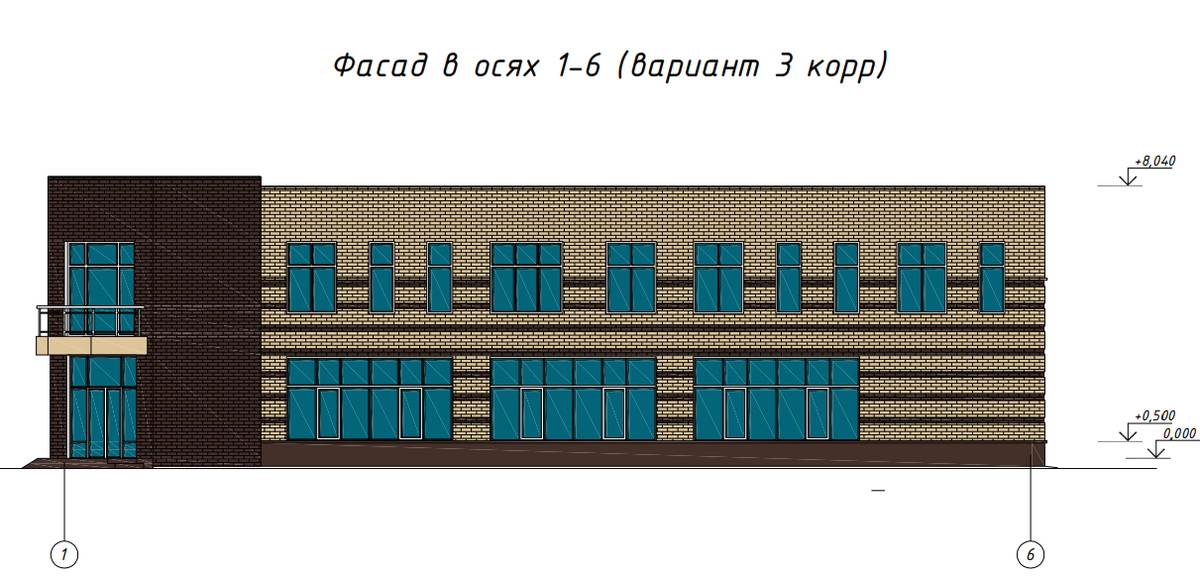 Проект магазина \"Пятёрочка\" в 2 этажа (в кирпиче), также Видео монтажа ...