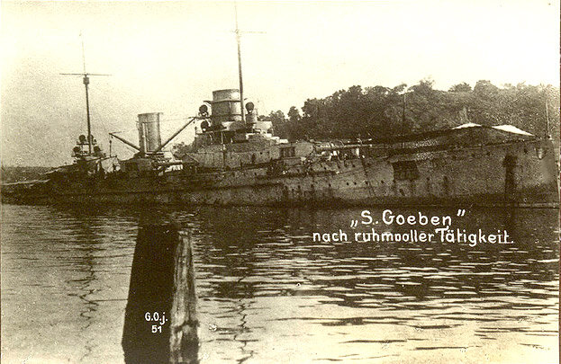 Fig. 17. 1918.01.21 SMS “Goeben” beached in the Dardenelles after the Battle of Imbros.