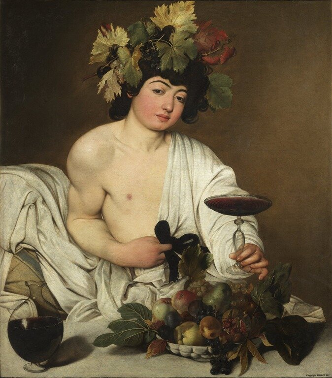 Микеланджело Меризи да Караваджо, «Вакх», около 1596, холст, масло, 95 × 85 см, Галерея Уффици, Флоренция, Италия