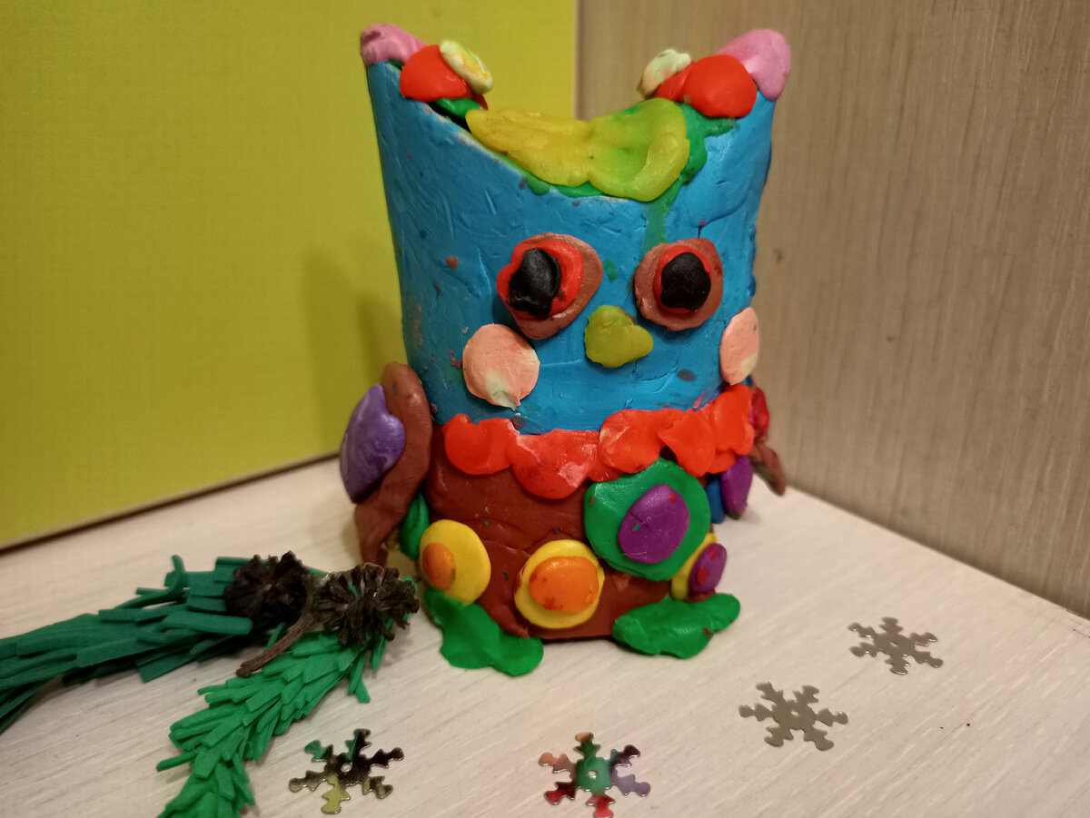 Сова из пластилина
