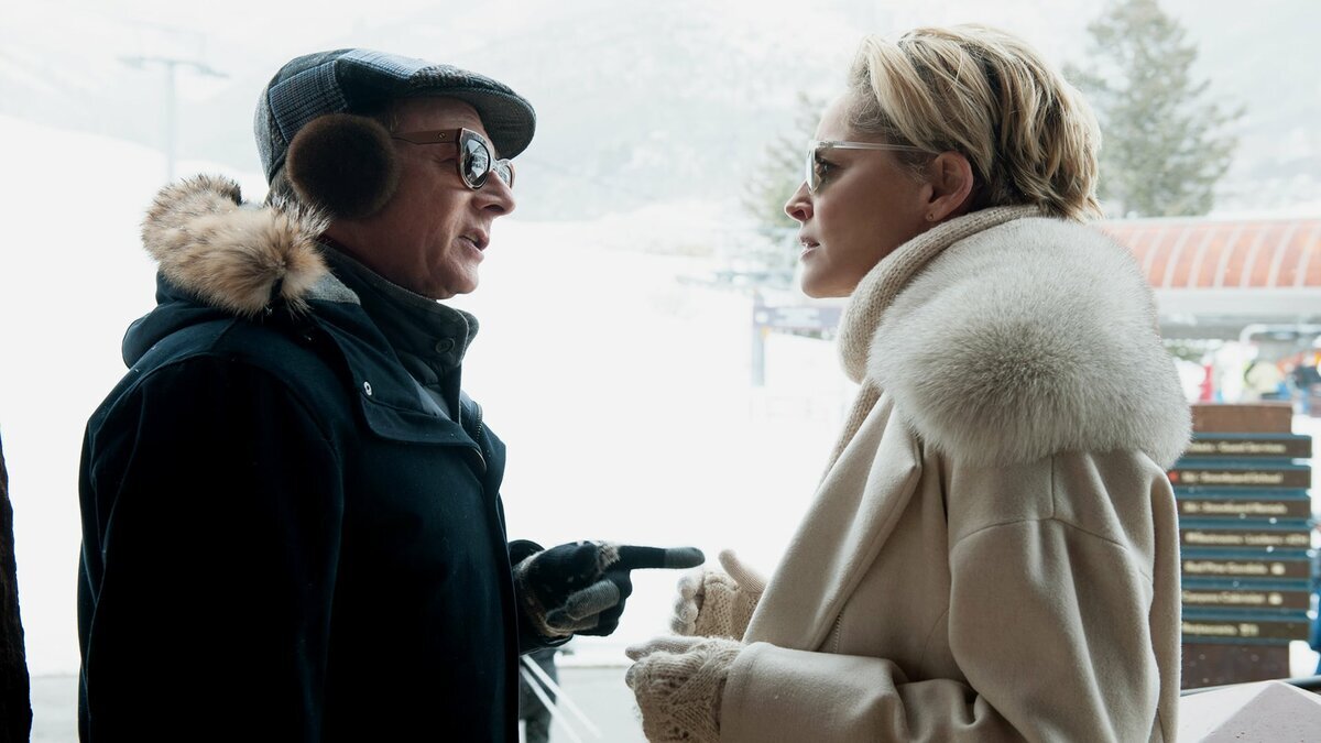 Стивен Содерберг и Шэрон Стоун на съемках сериала "Мозаика" (фото из открытых источников)