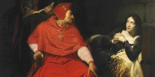 Поль Деларош «Допрос Жанны кардиналом Винчестера» (1824). Изображение: Wikimedia Commons📷
