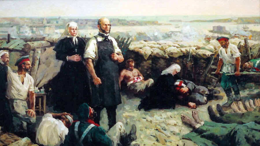 А. Сидоров. Н.И. Пирогов на передовом перевязочном пункте Севастополя