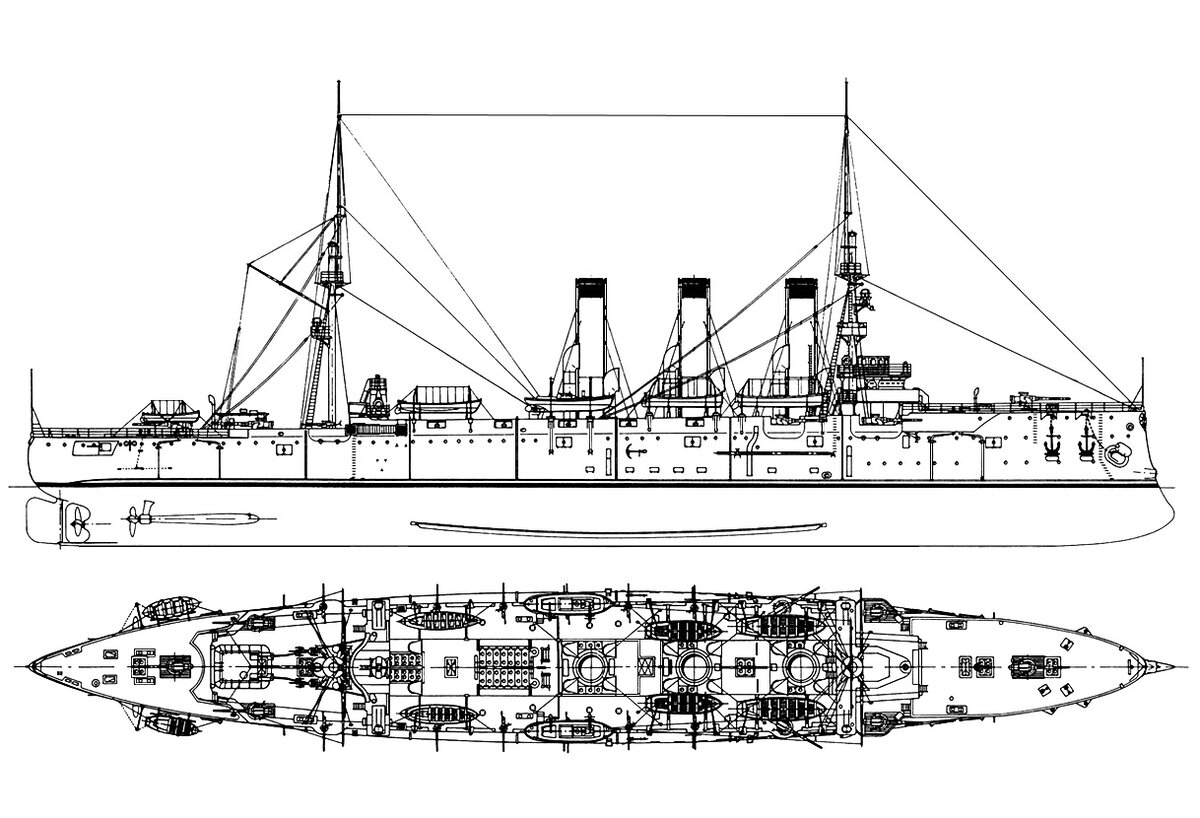 Чертеж крейсера варяг