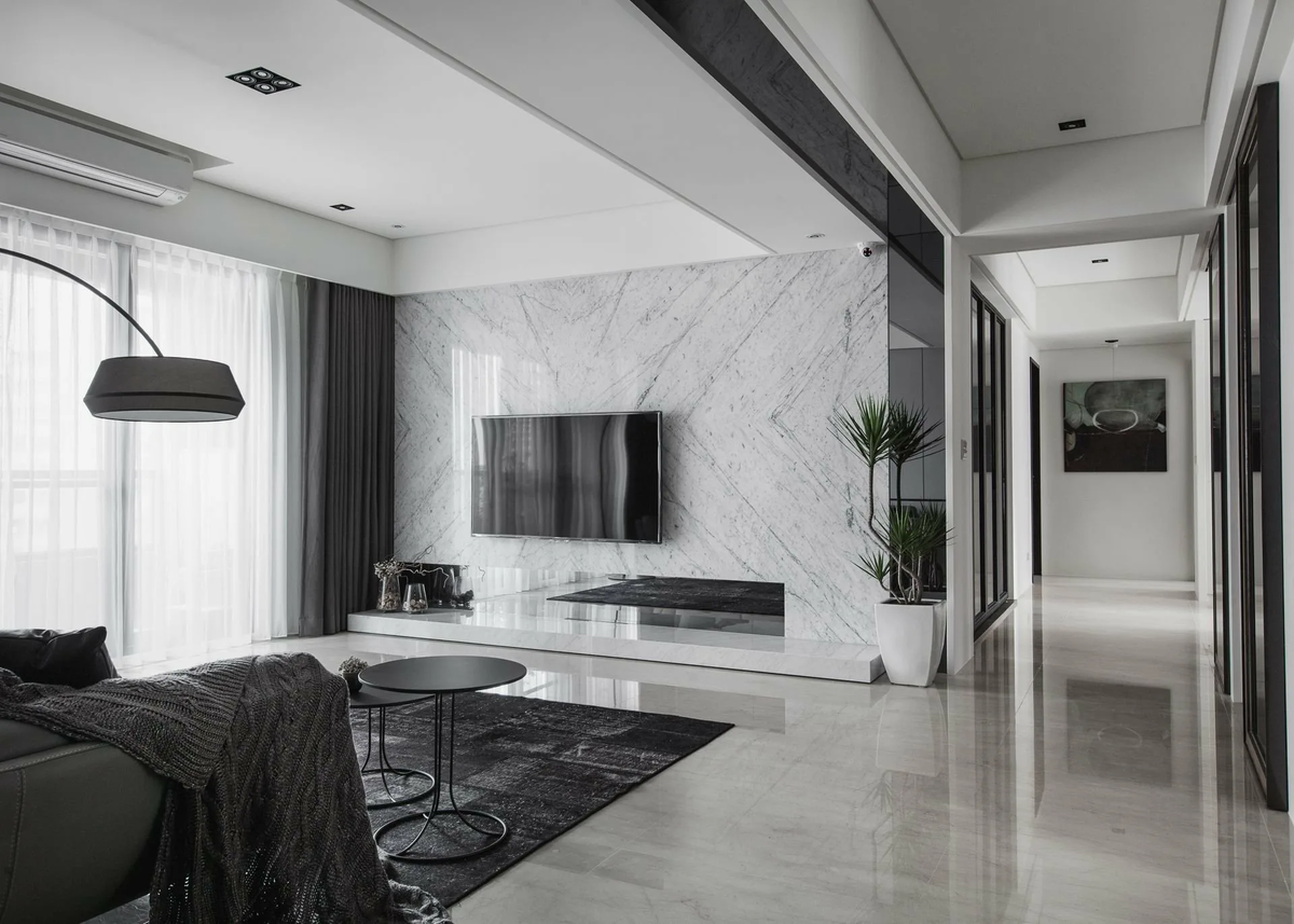 Стена панно из мрамора