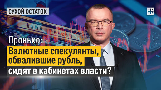 Пронько: Валютные спекулянты, обвалившие рубль, сидят в кабинетах власти?