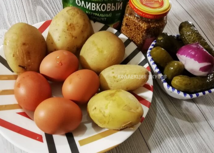 Ингредиенты для приготовления салата, фото автора канала "Коллекция вкусов"