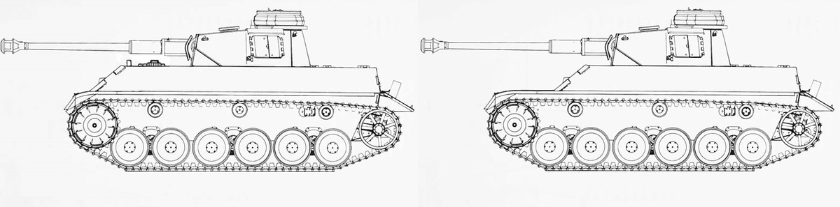 Два варианта корпуса Pz.Kpfw.III/IV. Второй вариант оказался более удачным, т.к. при этом масса оставалась на приемлемом уровне. 