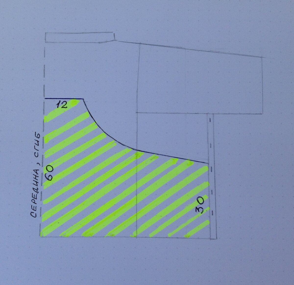 Схема: как вырезать фартук из рубашки.