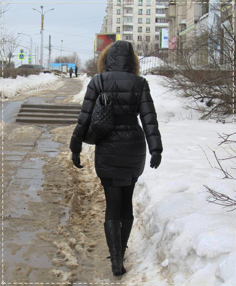 Средне-противная состояние.Сопли на дорогах, и длинные болонки