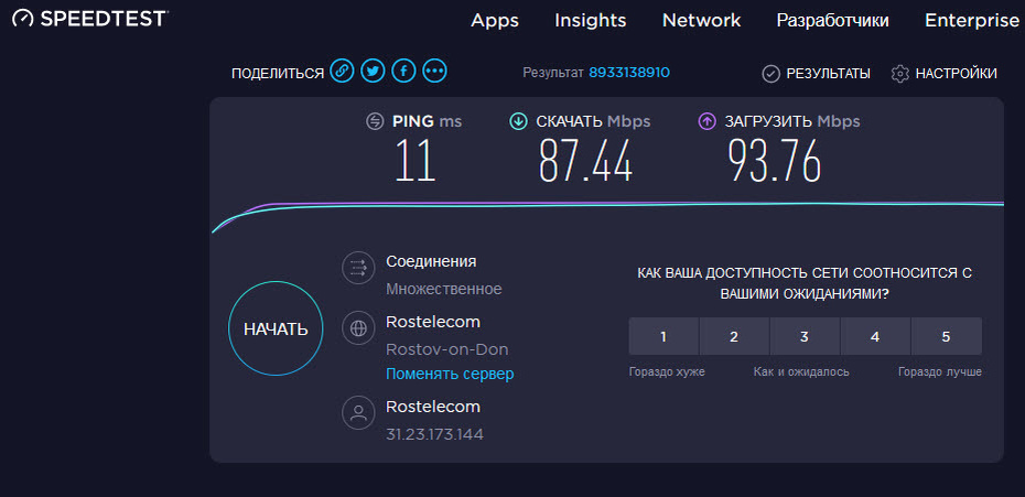 Изображение сделано с сайта https://www.speedtest.net