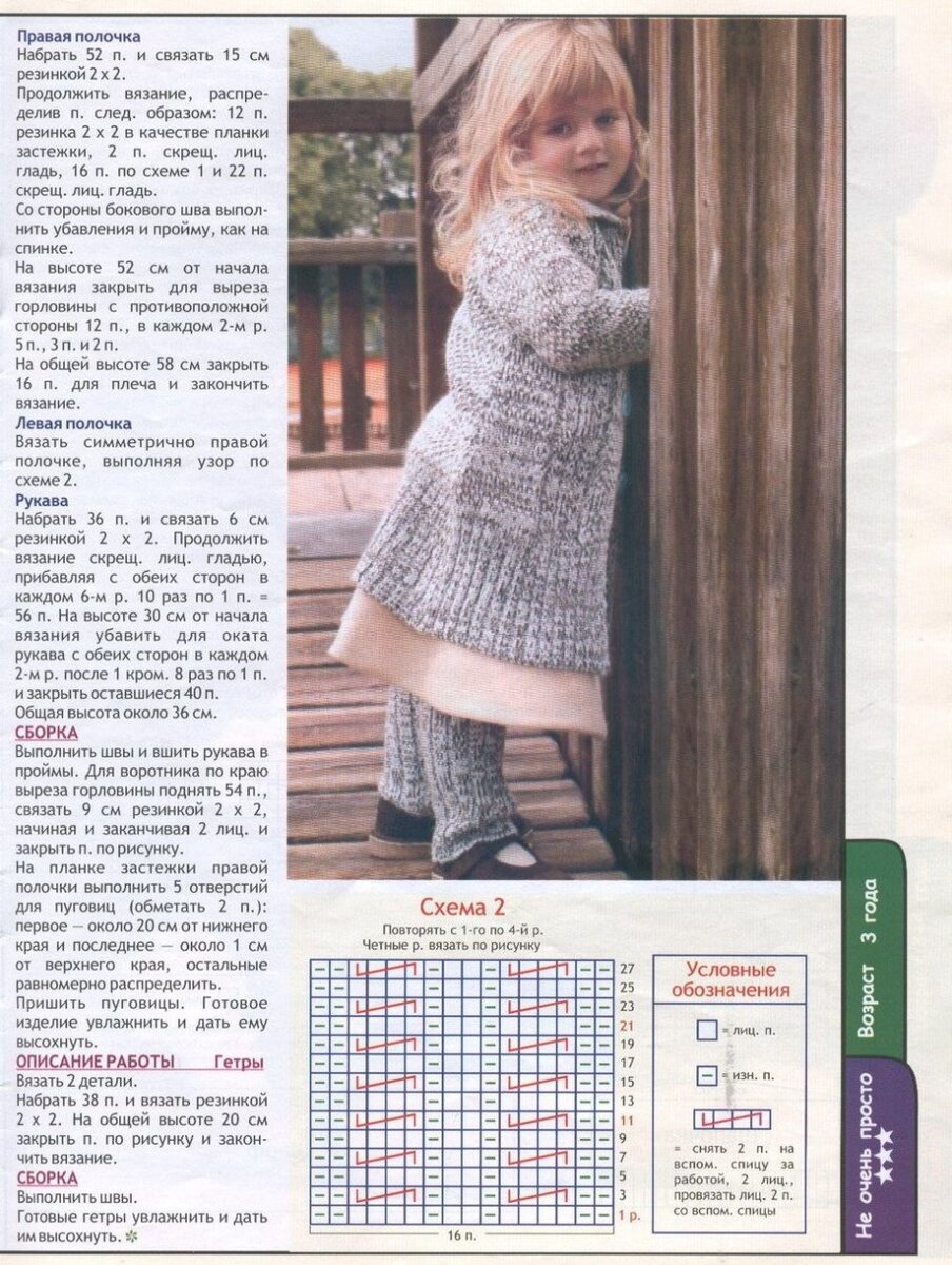Вязание для девочек модели схемы