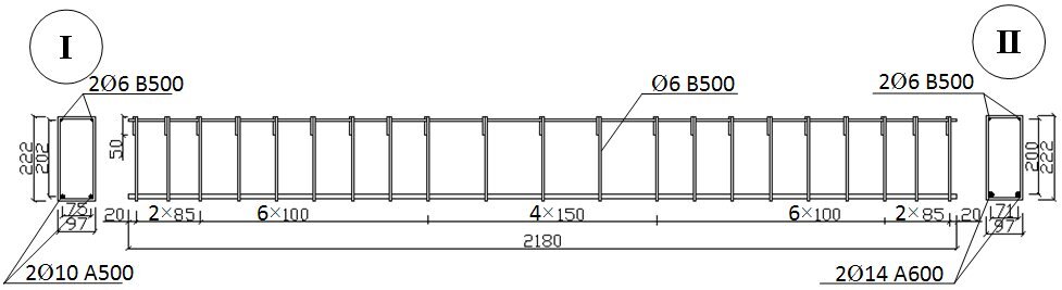 Схема армирования балки