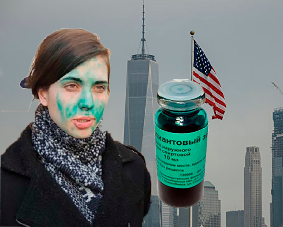 Небоскреб олицетворяет то, что даже касаемо зеленки здесь решают деньги и бизнес.