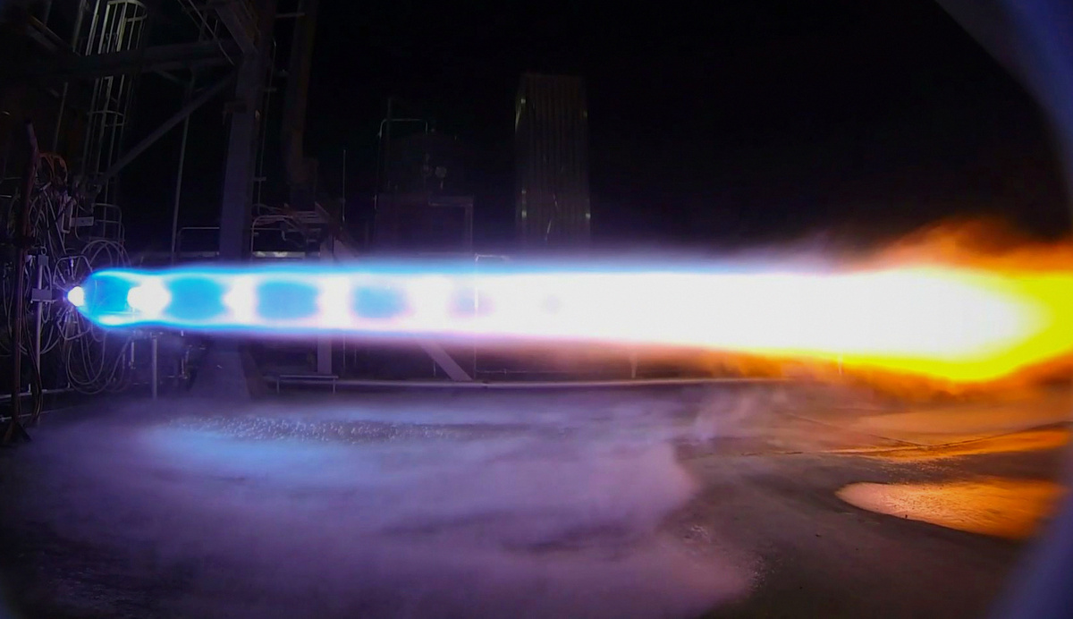 Испытания ракетного двигателя BE-4. Источник фото: сайт blueorigin.com
