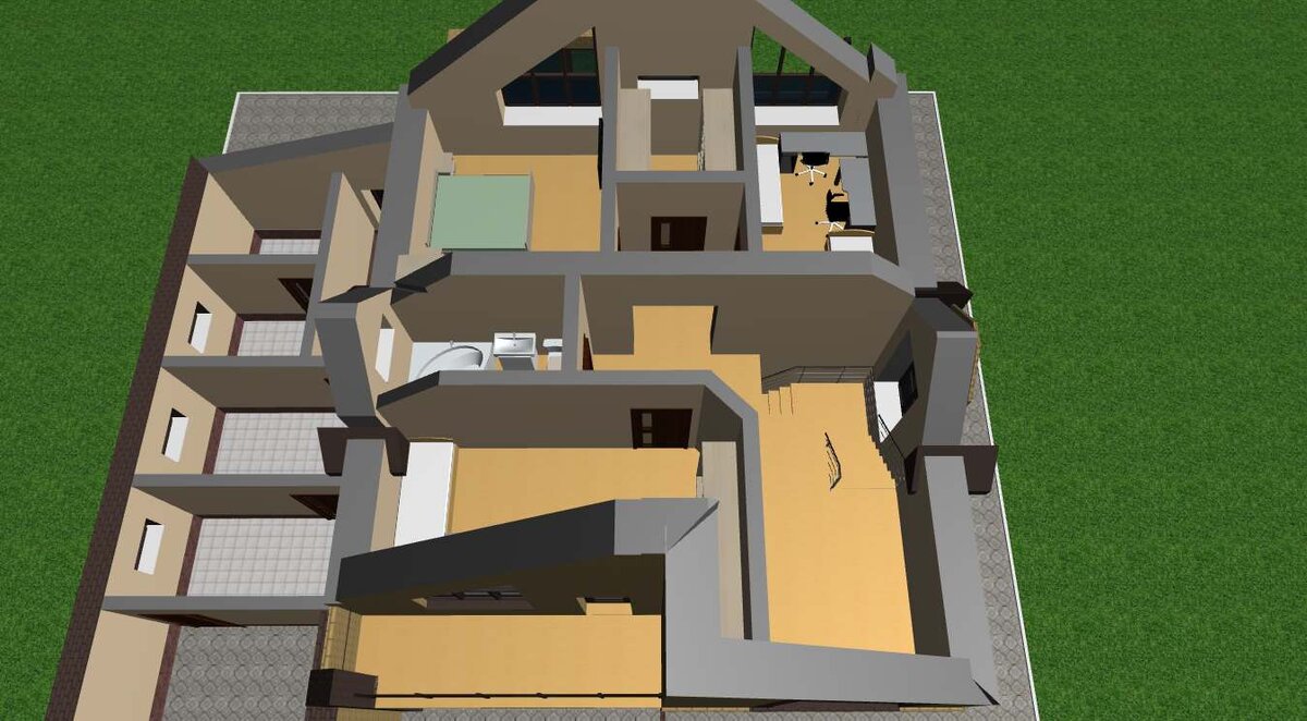 Эскизный проект двухэтажного дома площадью 278,5 кв.м. с гаражом и баней ??