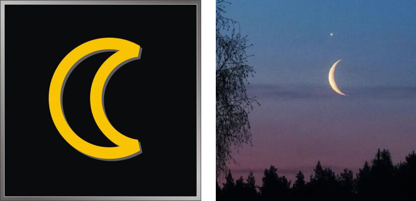 Знак луны как выглядит