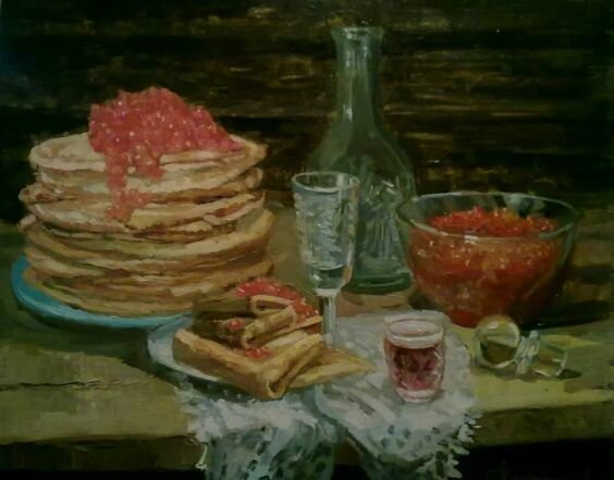 Источник: pinterest.ru. Алексей Корабельников «Блины с икрой»