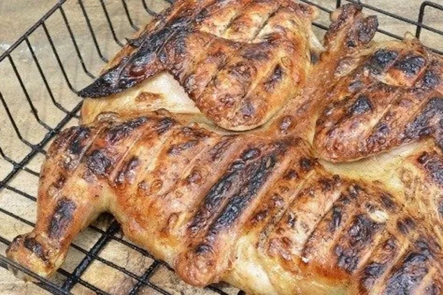 Курица табака на мангале 
