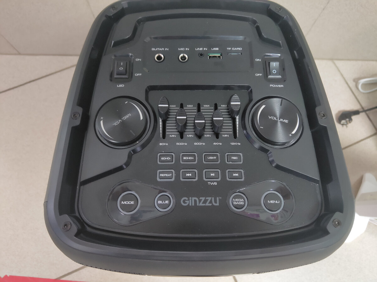 Панель управления акустической системы Ginzzu GM-212.