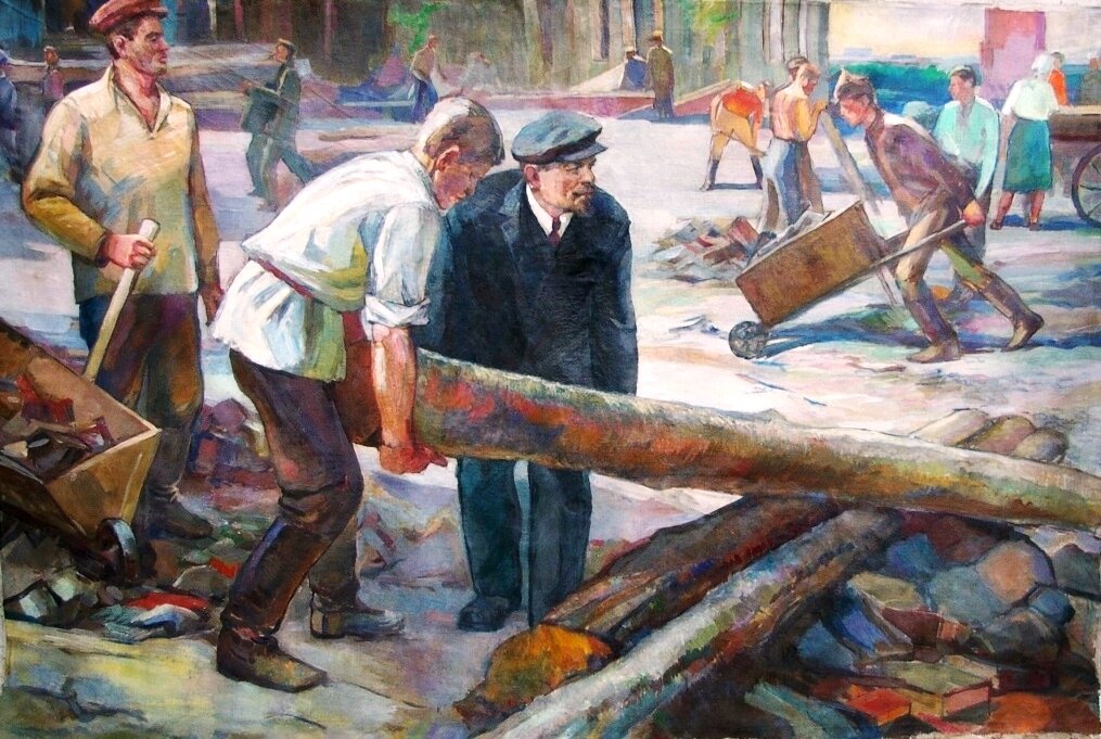 Ленин на субботнике фото