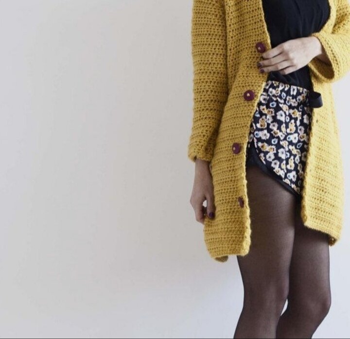 Пальто крючком