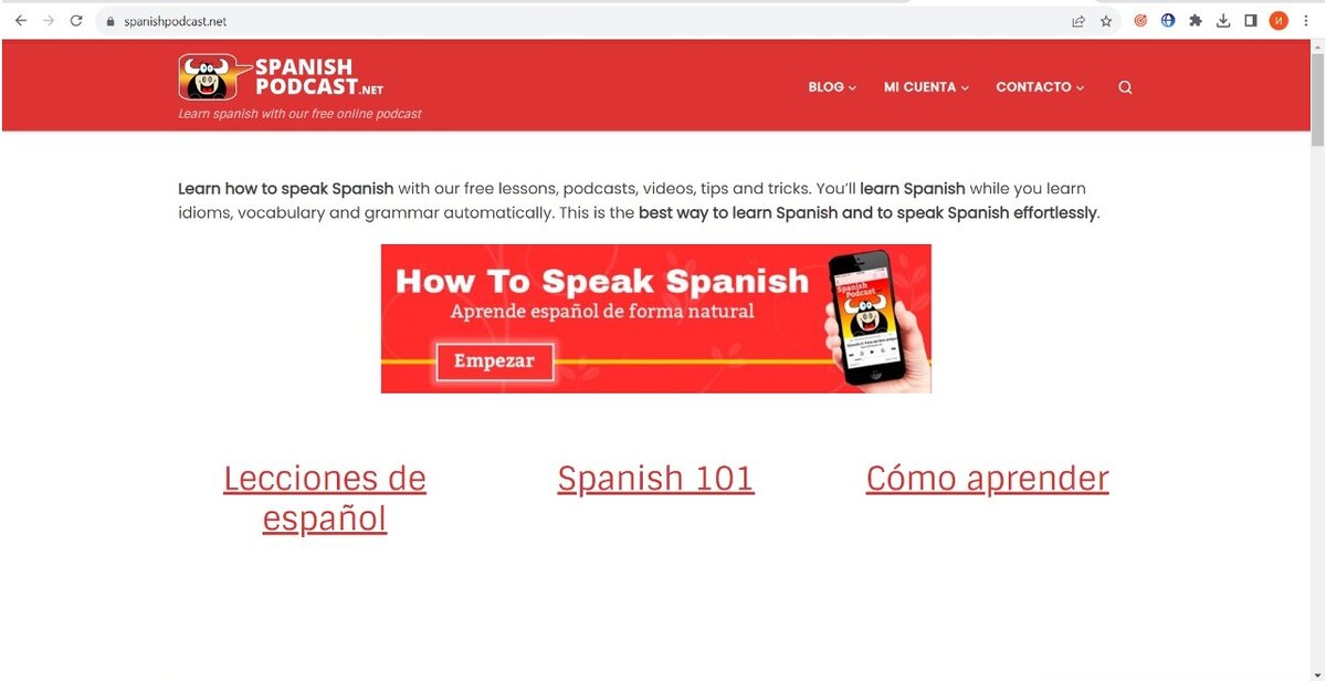 главная страница сайта https://www.spanishpodcast.net