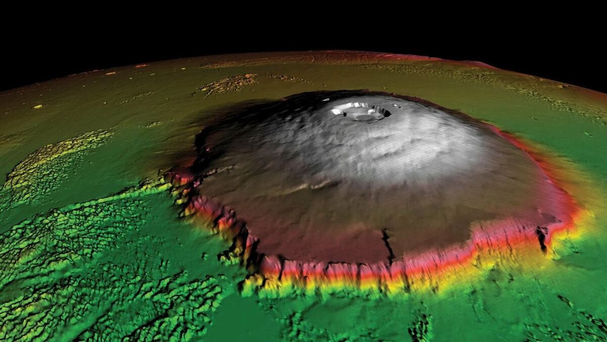 марсианский потухший вулкан гора олимп