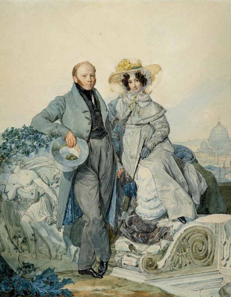  Карл Павлович Брюллов, портрет Г. Н. и В. А. Олениных, 1827, Википедия