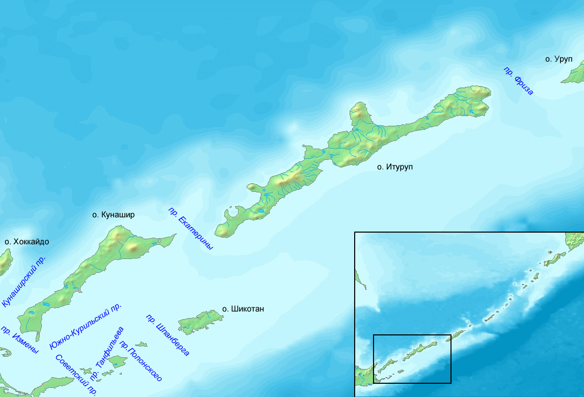 остров итуруп на карте