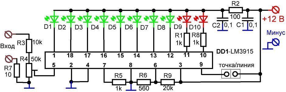 Lm3914 схема включения