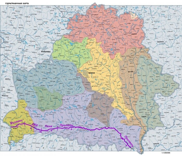 Карта реки припять со спутника