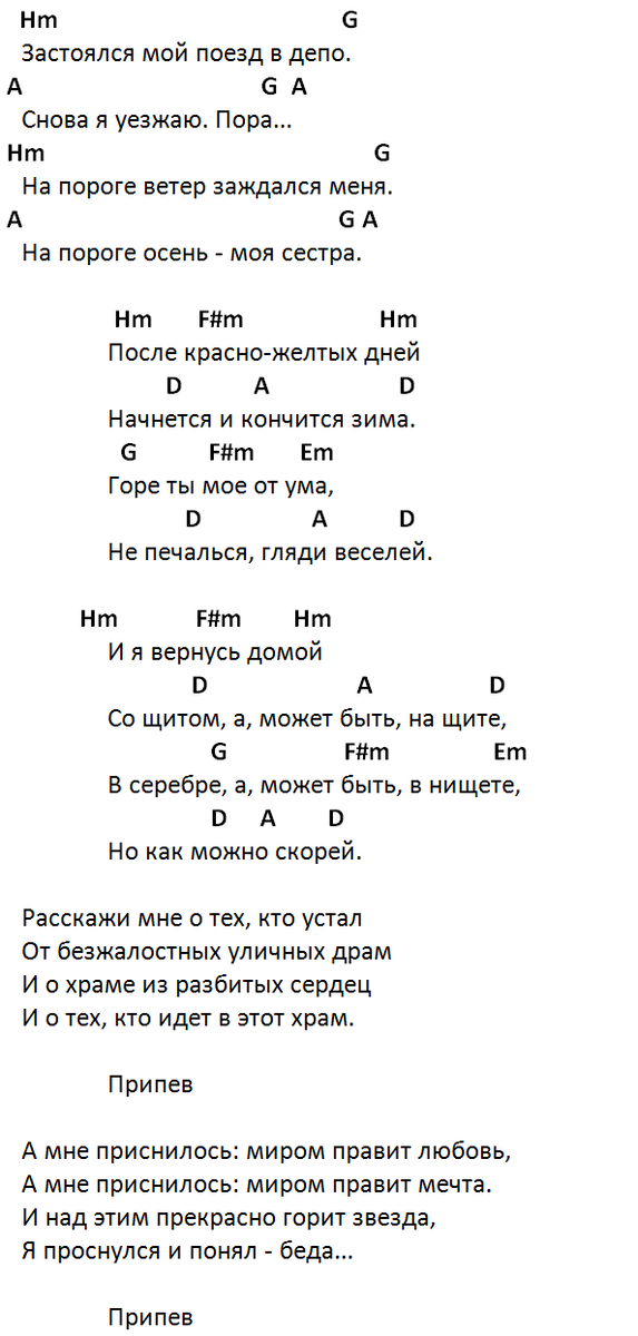 Цой на гитаре аккорды. Опять от меня сбежала последняя текст