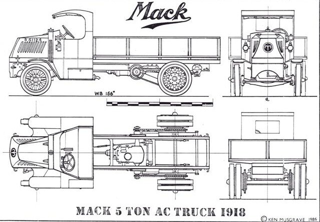 Чертеж ам. Mack AC 1918. Чертежи Уайт-АМО. Паровой грузовик Сентинел чертежи. Fiat 15 ter чертежи.