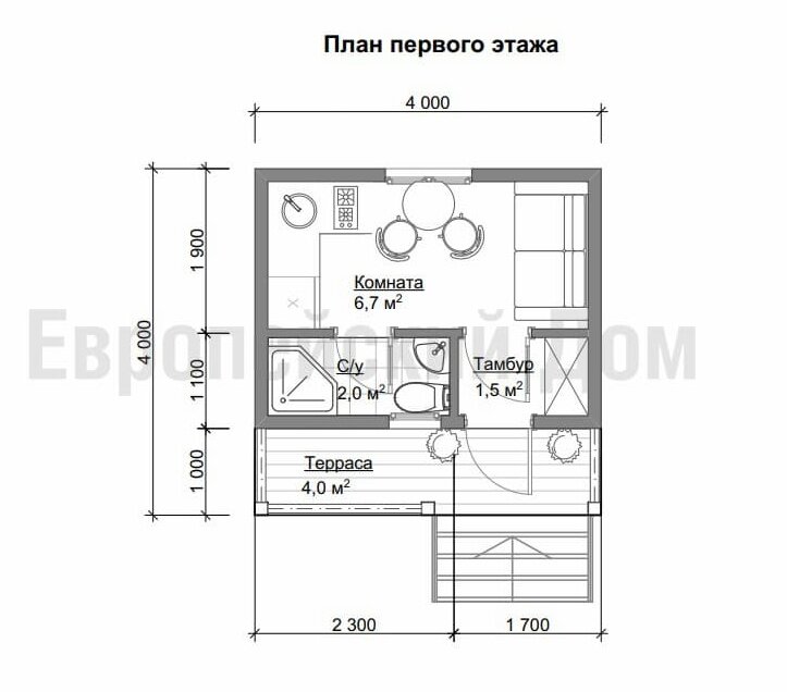 Домик 4х4 в стиле финский консерватизм удивит вас